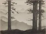 Harold Doolittle, - ''From The Canyon's Rim''-, aquatint, ca. 1940