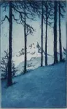 W. Foerster, - Mountain Landscape-, aquatint in colors, ca. 1925