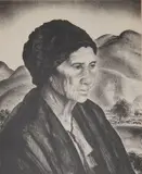 Peter Hurd, - ''Dona Nestorita'' (Meigs LV)-, lithograph, 1940