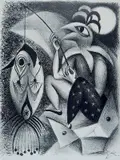 Zena Kavin, - ''The Osprey''-, lithograph