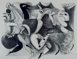 Zena Kavin, - ''Rondo''-, lithograph