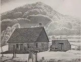 Rockwell Kent, - ''Adirondeck Cabin'' (Burne-Jones 140)-