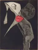 Chet La More, - ''The Mocker''-, aquatint in colors, 1950