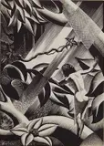 Paul Landacre, - ''Rima''- wood, engraving, ca. 1936