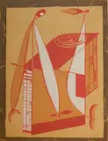 Edward August Landon, - ''Chinoserie'' (Ryan 36)-, woodcut in colors, 1047