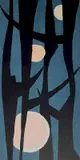 Edward August Landon, - ''Trapped Moon II'' (Ryan 206)-, woodcut in colors, 1980