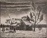 J. J. Lankes, - ''Winter Twilight'' (AAA/Czestochowski 1939.039)- wood, engraving, 1939