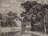 Luigi Lucioni, - ''The Mill'' (Embury 46)-, etching, 1932