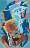 James McConnell, - ''Big Blue''-, silkscreen in colors, 1945