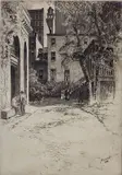 Charles Frederick William Mielatz, - Courtyard-, etching, 1912