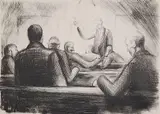 Helen Noel, - ''The Meeting''-, lithograph, ca. 1940