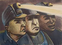 - ''Miners''- by Elizabeth Olds, lithograph in colors, 1937, offered Jun 2015