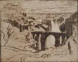 Joseph Pennell, - ''St. Martins Bridge, Toledo'' (Wuerth 312)-