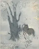 Geno Pettit, - ''Frosty Morning''-, silkscreen in colors, 1945