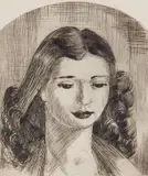Clyde Singer, - Imaginary Head-, etching, 1942