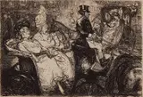 John Sloan, - ''Fifth Ave. Critics'' (Morse 128)-, etching, 1905