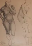 Clyde Singer, - Nude Studies-, graphite on paper, 1934