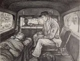 William Sharp, - ''Ambalance''-, lithograph, ca. 1945