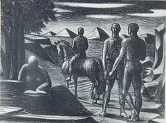 Clay Edgar Spohn, - ''Arcadian Interlude''-, lithograph, 1940