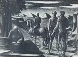Clay Edgar Spohn, - ''Arcadian Interlude''-, lithograph, 1940