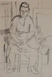 William Sommer, - Martha-, pen and ink on paper, paper age toned
