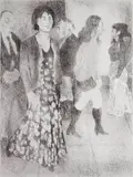 Raphael Soyer, - Street Scene-, lithograph