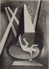 Herman Volz, - ''Industrial Accident''-, lithograph, 1942