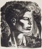 Lynd Ward, - Portrait of A Youth- wood, engraving, ca. 1930