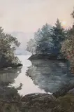 Laurel Wilson, - ''Towards The End of The Day''-, watercolor on paper