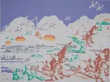 Roger Benedetti, - ''Comic Book Warfare''-, silkscreen in colors, 1979