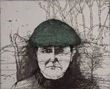 Jim Dine, - ''Self-Portrait with A Flat Cap'' (Williams College 181)-