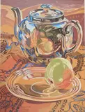 Janet Fish, - ''Teapot and Apple''-, lithograph in colors, 2007