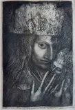Ernest Fuchs, - ''Mutter Konigin'' (Weis 61IIa)-, etching, 1961