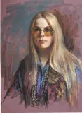 Daniel Greene, - Portrait of A Woman-, pastel on paper, 1969