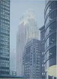 Richard Haas, - ''Minneapolis Dusk''-, aquatint and etching in colors, 1993