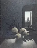 Robert Kipniss, - ''Flowers''-, lithograph in colors, 1988