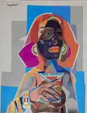 Stephen Longstreet, - ''The Jazz Critic''-, mixed media collage