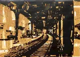 Jack Perlmutter, - ''Under The El''-, silkscreen in colors