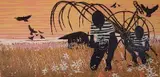 Walter Williams, - ''Harvest''-, woodcut in colors, 1963