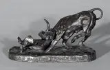 Charles Lewis Wrenn, - Advertisement For Ace High Magazine- white metal sculpture with, bronze patina, ca. 1940