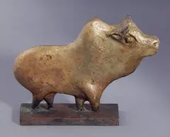 John Rhoden, - Bison-, bronze sculpture
