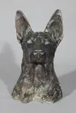 Marguerite Monot, - Head of German Shepherd-, bronze sculpture