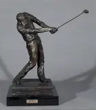 Laran Ghiglieri, - ''Eagle Approach''-, bronze sculpture, 1999
