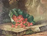Jean La Farge, - Strawberries-, oil on canvas