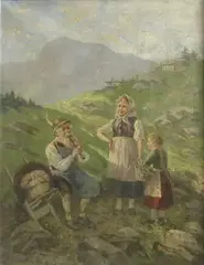 Albert Müller-Lingke, - ''The Afternoon Recital''-, oil on canvas