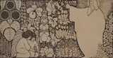 Ida Bohatta, - Untitled (God with Children in a Garden)-, woodcut, 1914, creases and minor tearing in margins, spots of light foxing