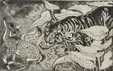 Orovida Camille Pissarro, - ''The Ambush''-, etching and aquatint, 1938