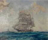 Lars Thorsen, - Ship at Sea-, oil on canvas