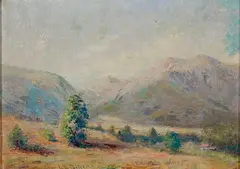 - Landscape- by Lester A. Gillette, oil on canvas, offered Mar 2015