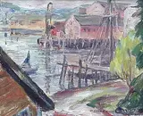 Florence White Williams, - ''Booth Harbor, Maine''-, oil on canvas